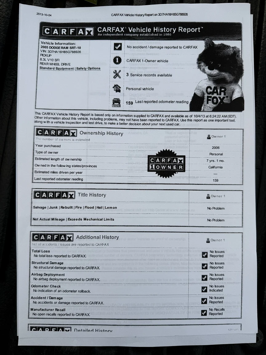 Dokumentation för 2005 Dodge RAM SRT-10 Regular Cab Manual  (33)
