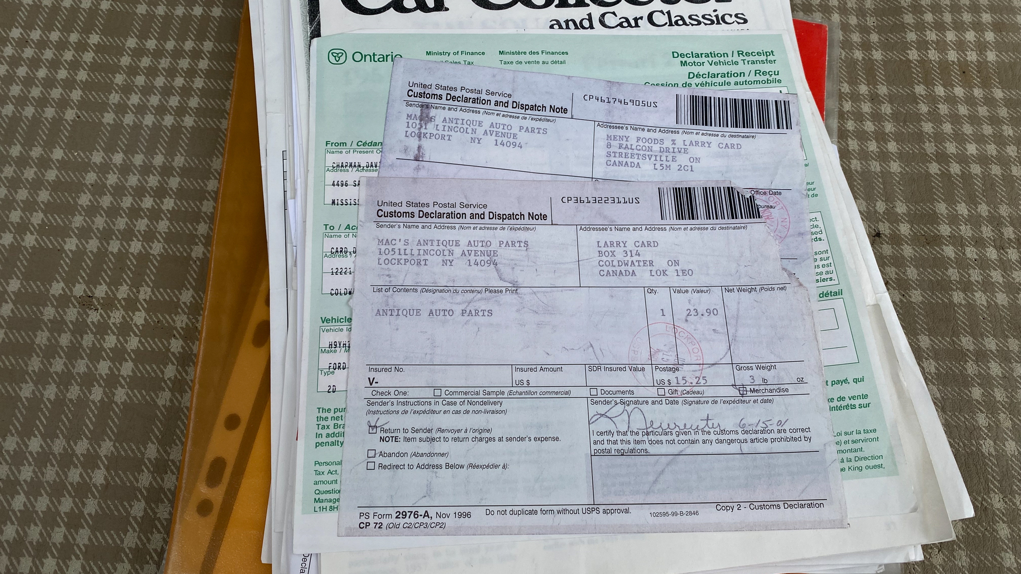 Dokumentation för 1959 Ford Thunderbird hardtop