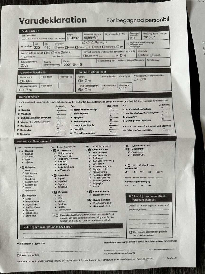 Dokumentation, 2013 MERCEDES-BENZ SL 500 (9)