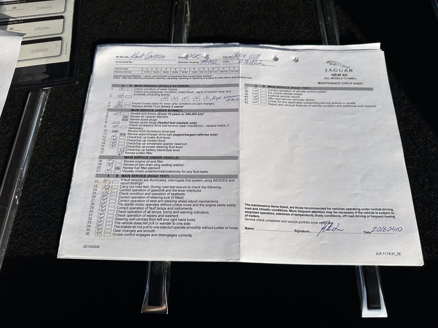 Documentation for 2009 Jaguar XK