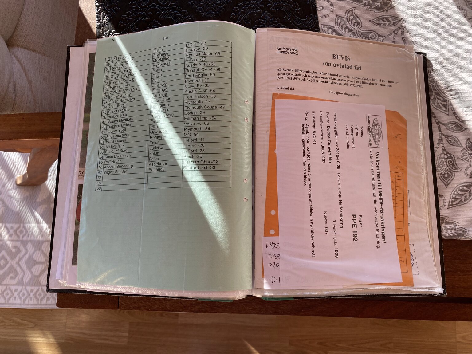 Documentation for 1938 Dodge Six Convertible Coupé