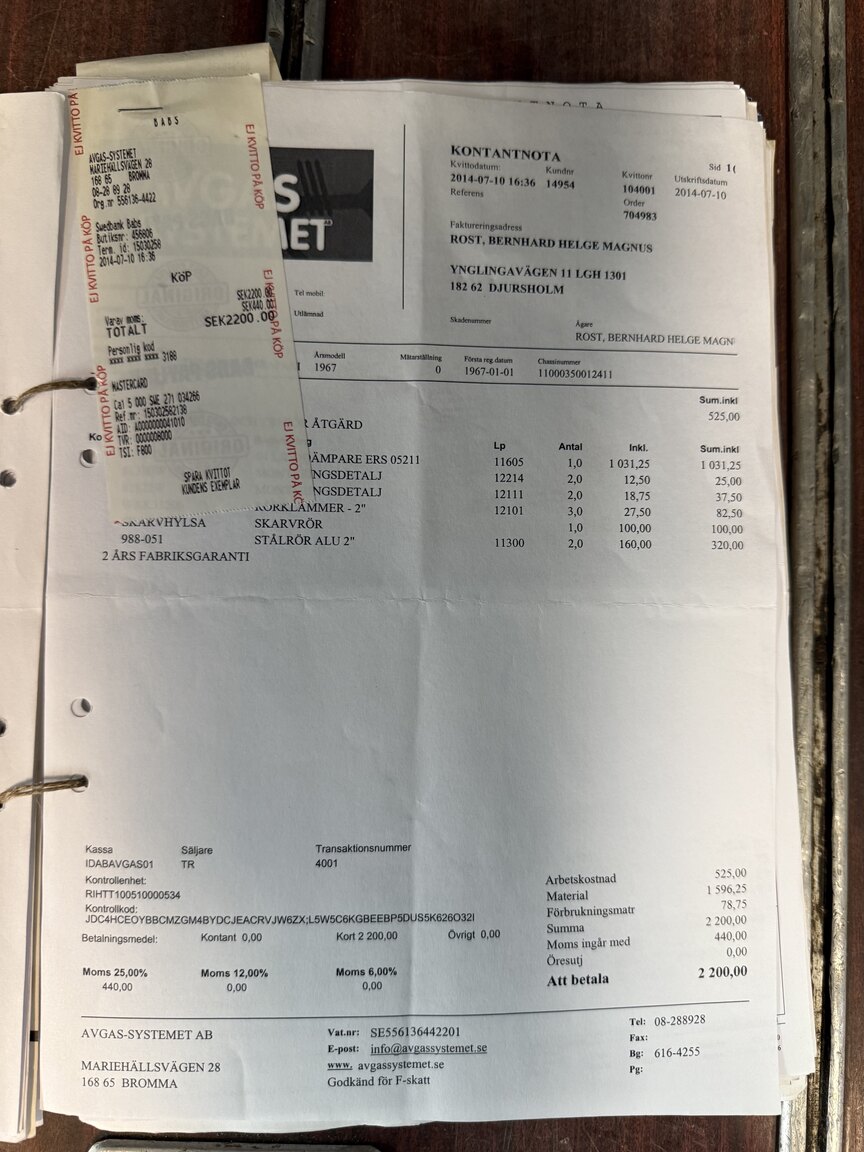 Documentation for 1967 Mercedes-Benz 230 Safari