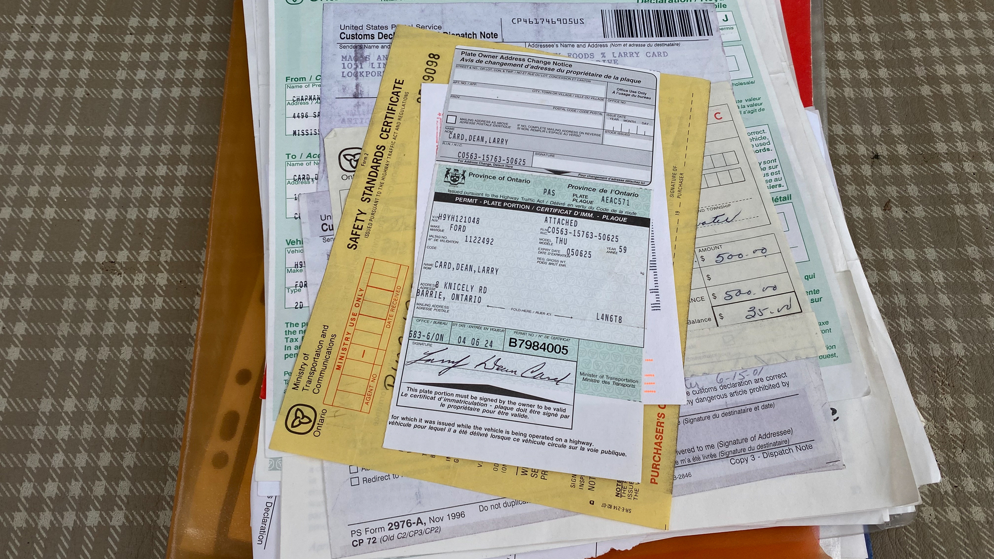 Documentation for 1959 Ford Thunderbird hardtop