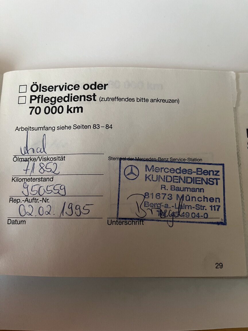Dokumentation, 1992 Mercedes-Benz SL 500