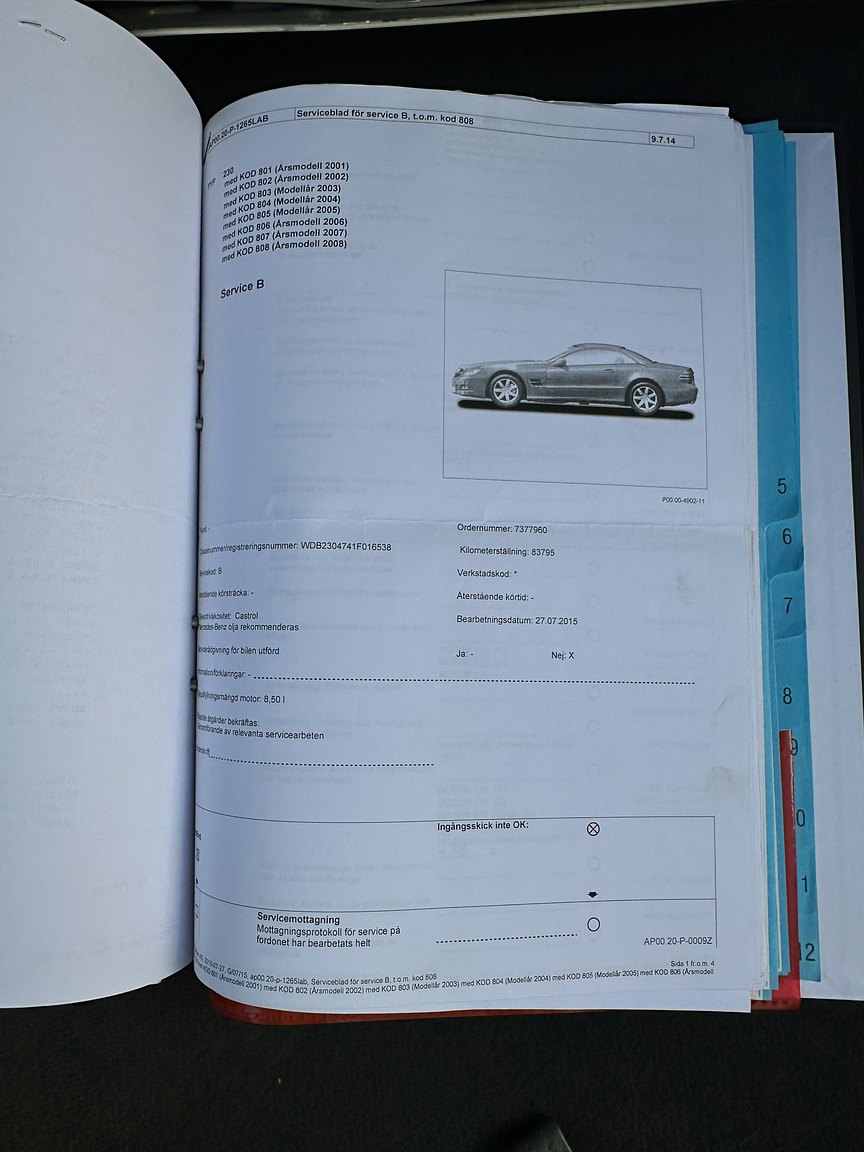 Documentation for 2002 Mercedes SL 55 AMG