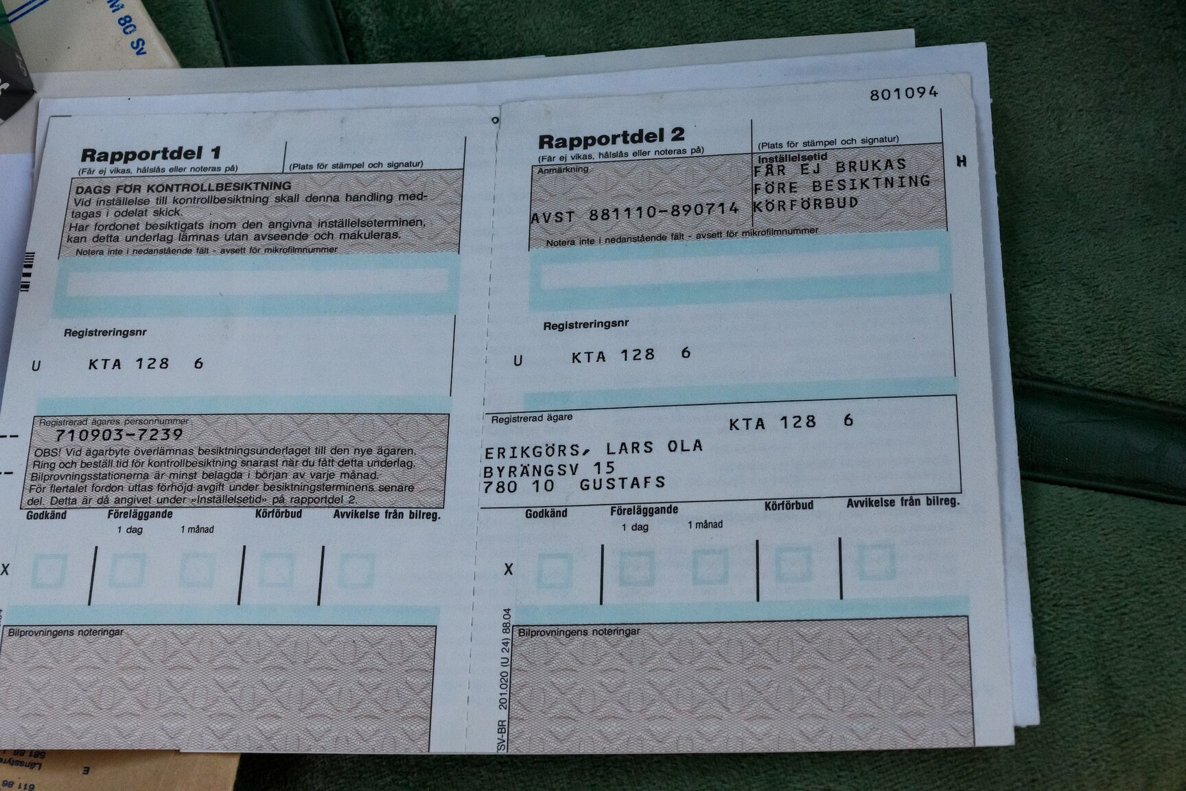 Documentation for 1980 SAAB 99 2.0 Turbo