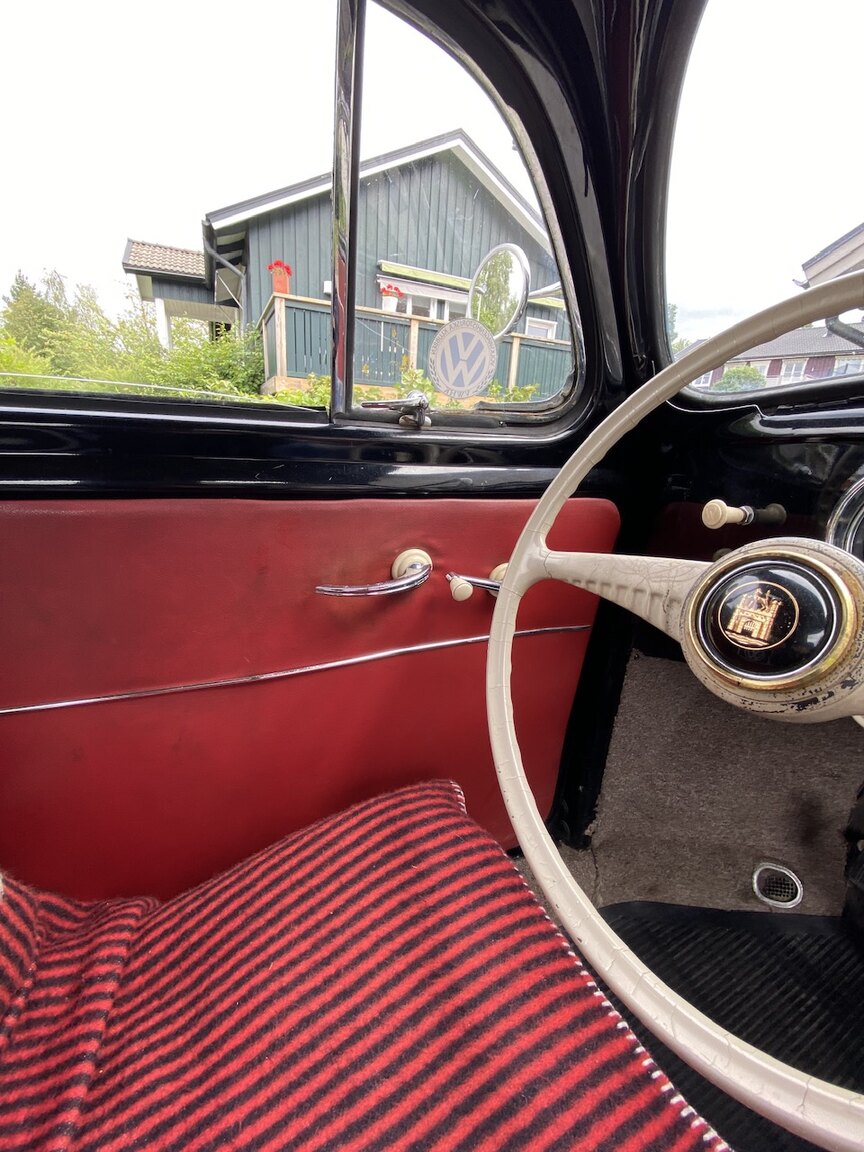 Interiörbild 1955 Volkswagen Beetle 1200
