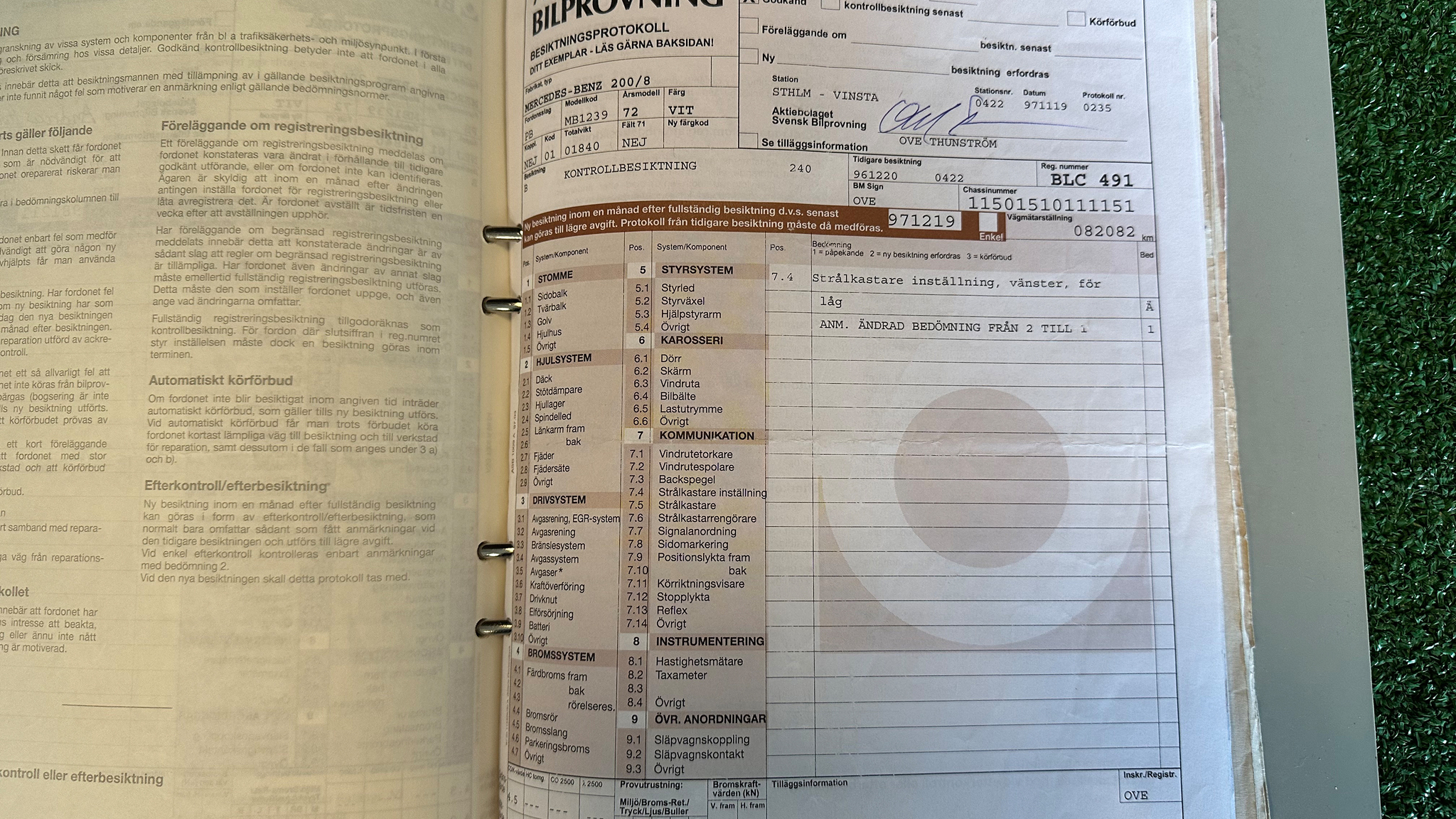 Dokumentation, 1972 Mercedes-Benz 200