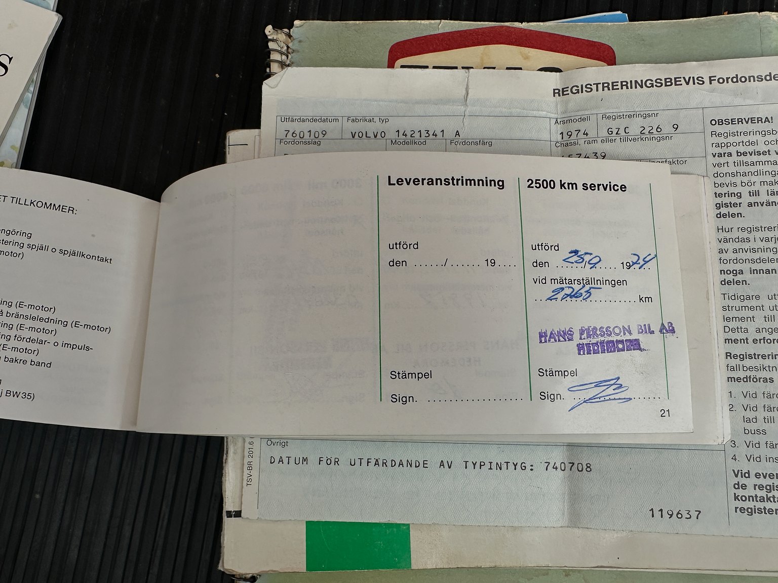 Dokumentation, 1974 Volvo 142 2.0