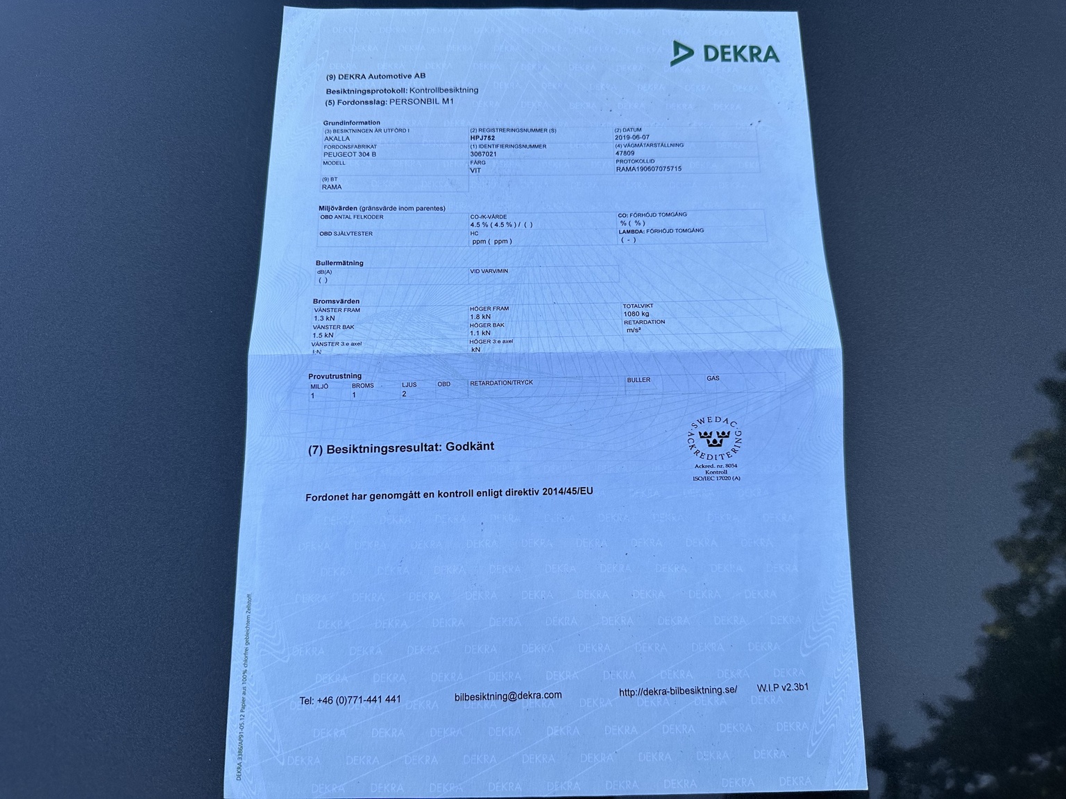 Dokumentation för 1970 Peugeot 304 Cabriolet