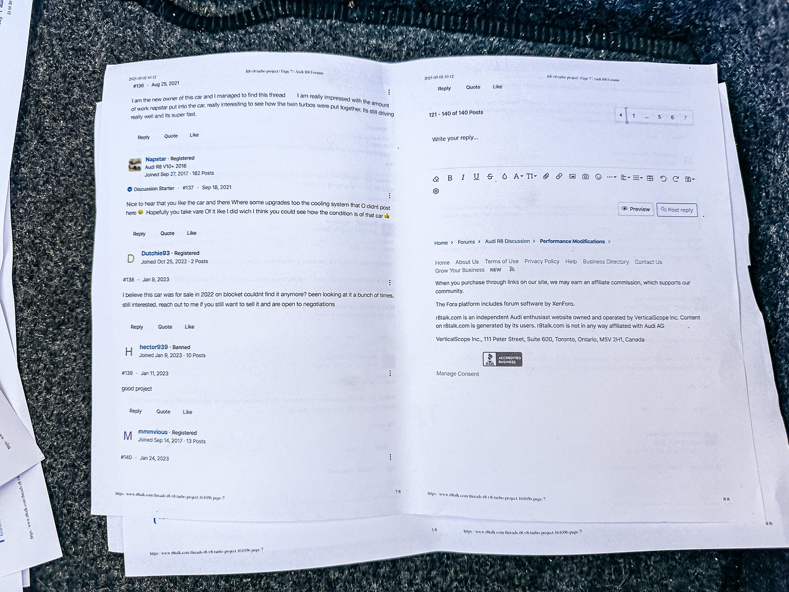 Documentation for 2008 Audi R8 4.2 V8 Turbo Manuell