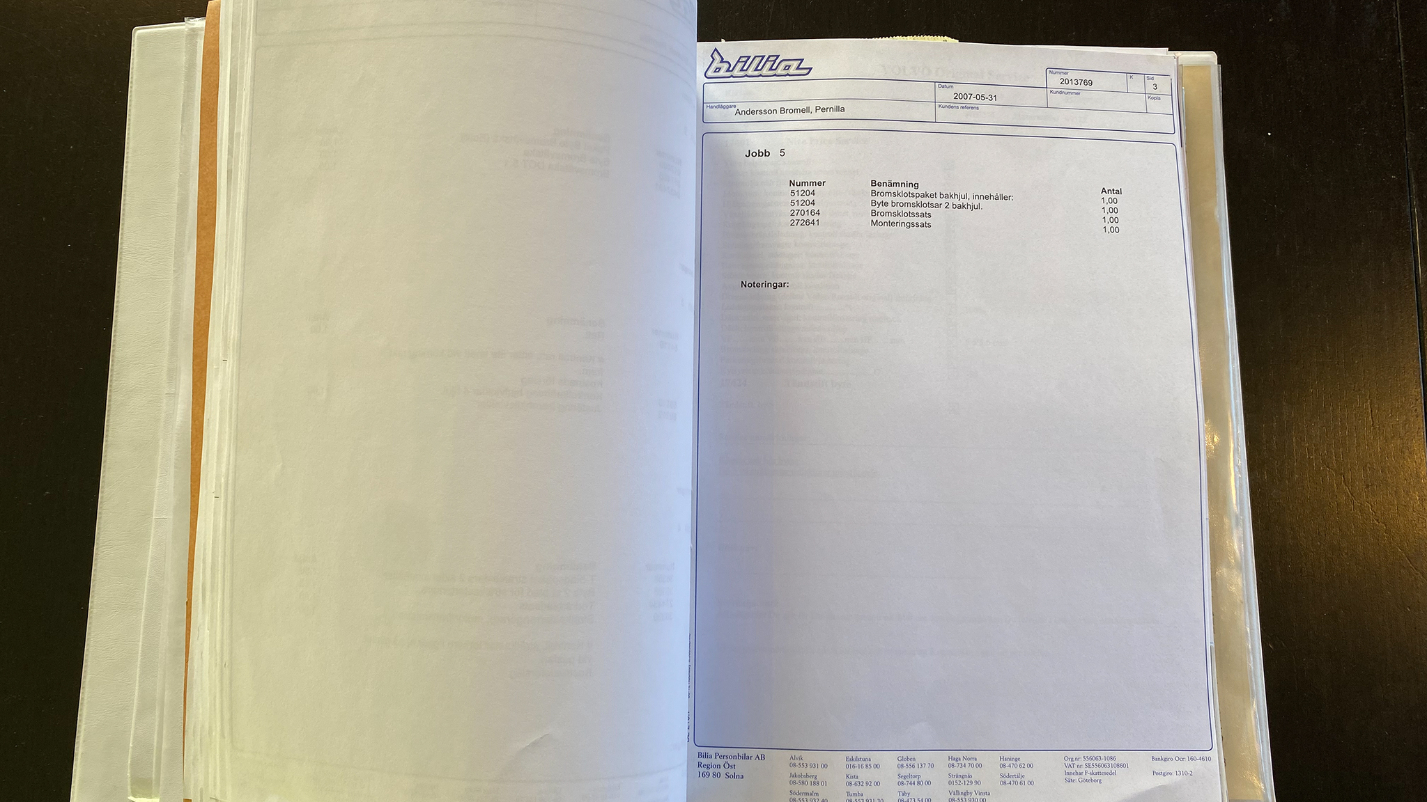 Documentation for 1988 Volvo 240 GL