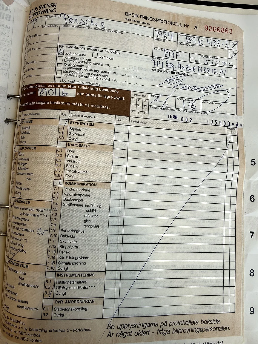 Dokumentation för 1984 Porsche 944 Targa (40)