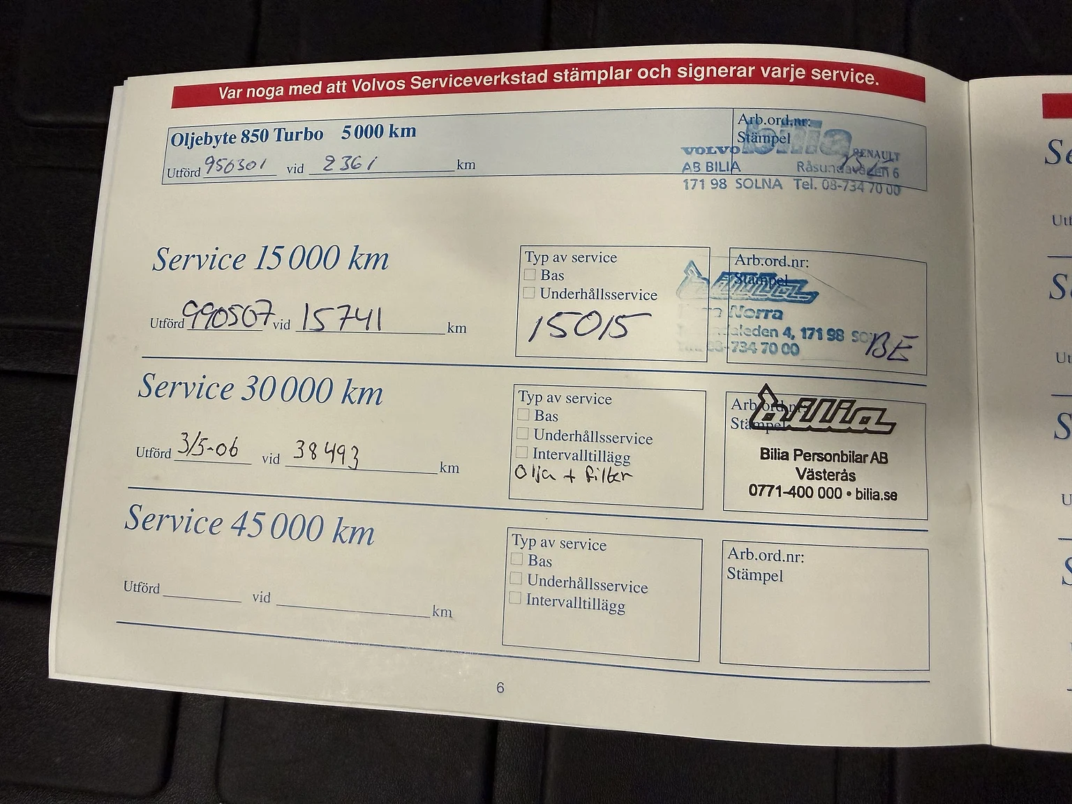 Dokumentation för 1994 Volvo 850 2.5 SE (7)