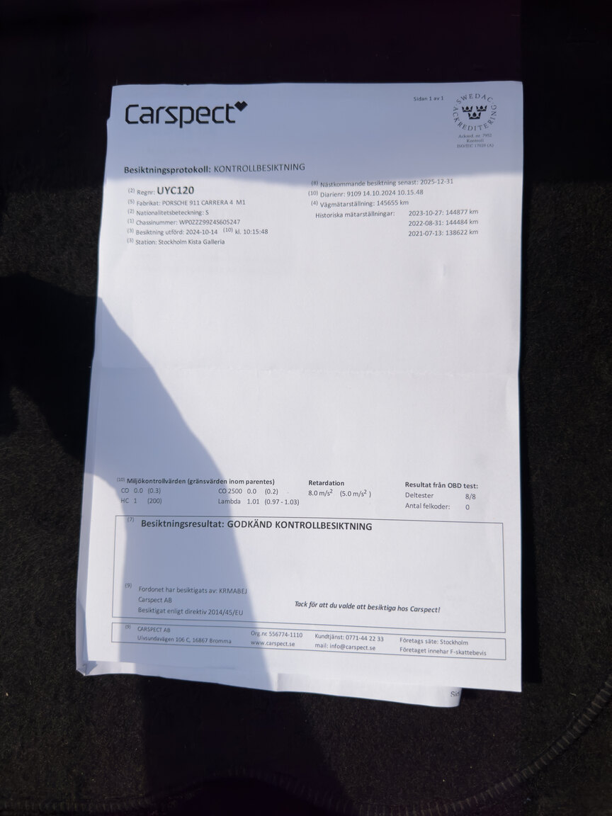 Dokumentation för 2004 Porsche 911 Carrera 4