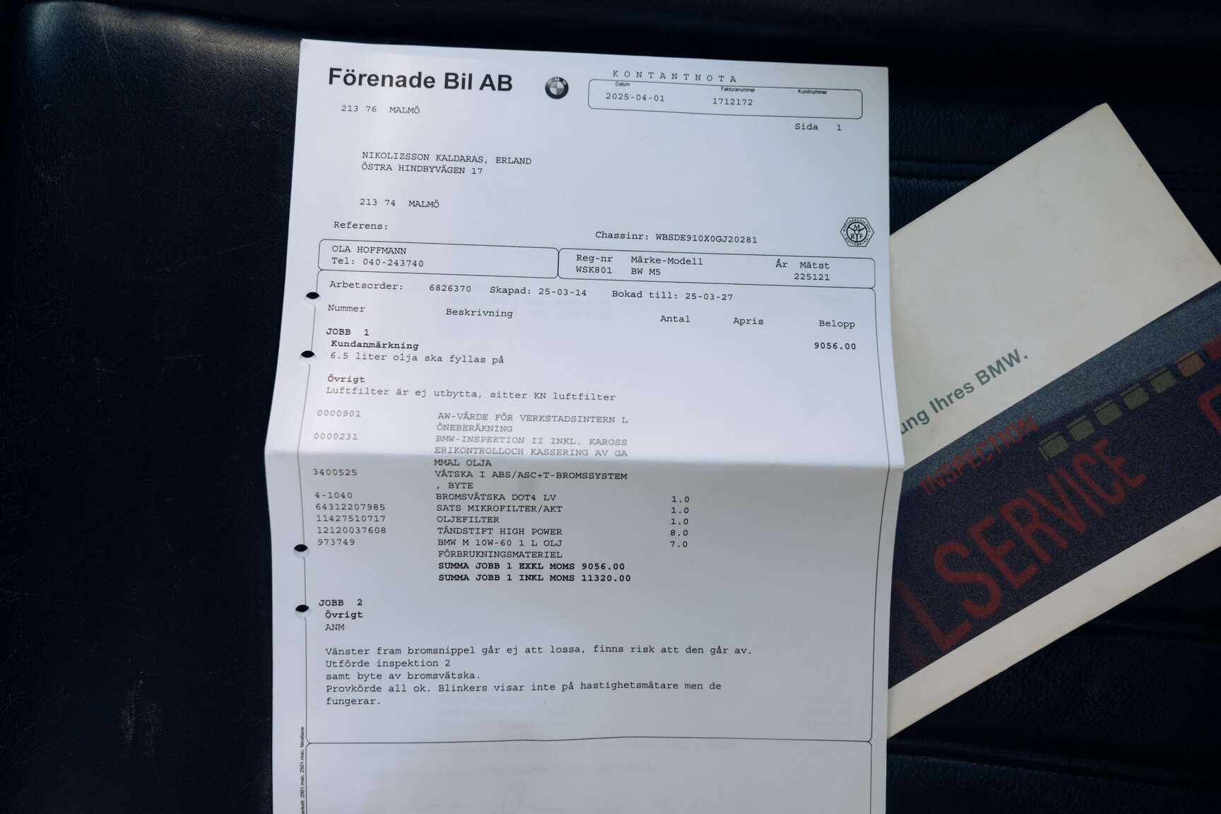 Dokumentation, 2001 BMW M5
