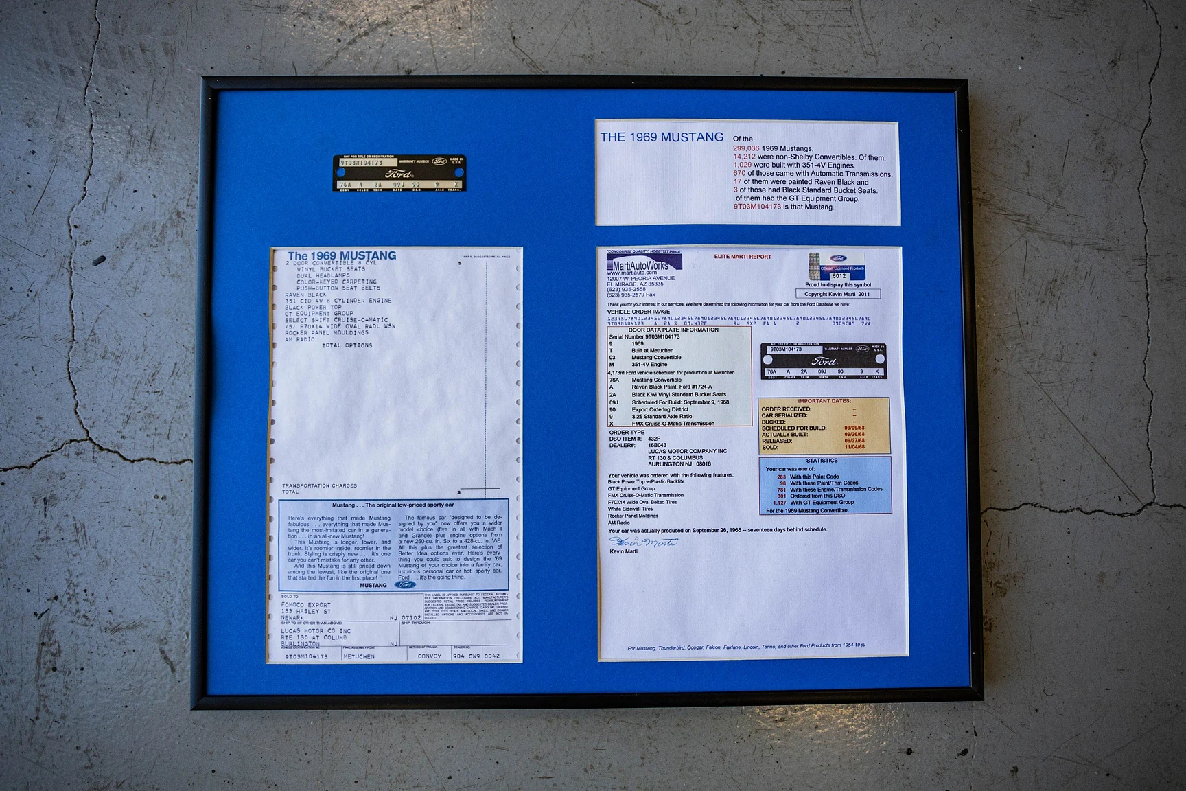 Documentation for 1969 Ford Mustang GT Cabriolet "M-code" (1)