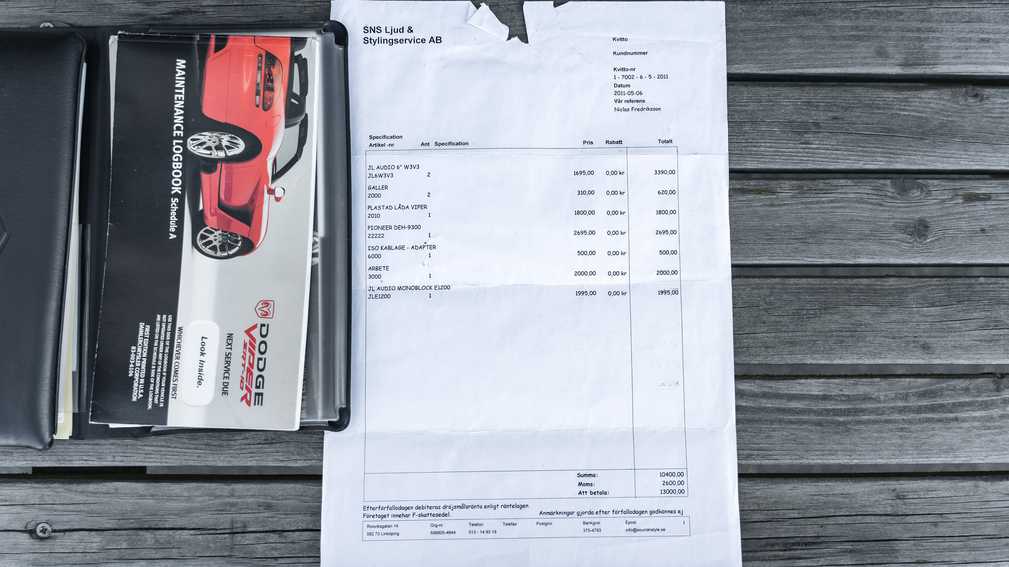 Dokumentation för 2004 Dodge Viper Mamba Edition