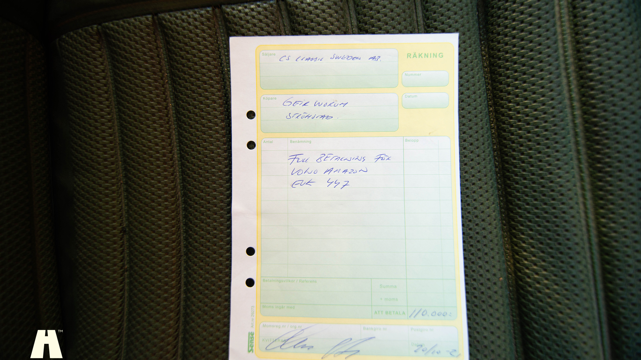 Documentation for 1966 Volvo Amazon Sport