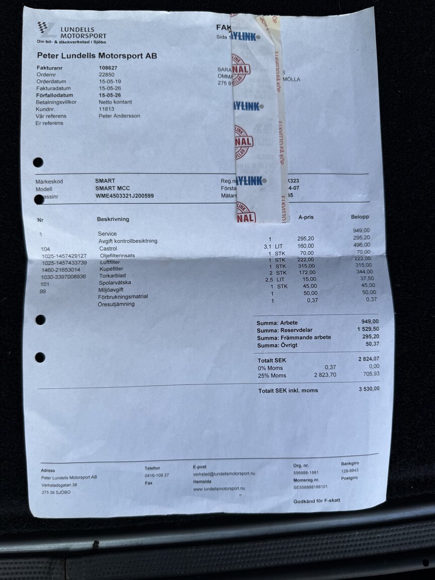Documentation for 2005 Smart Fortwo 0.7