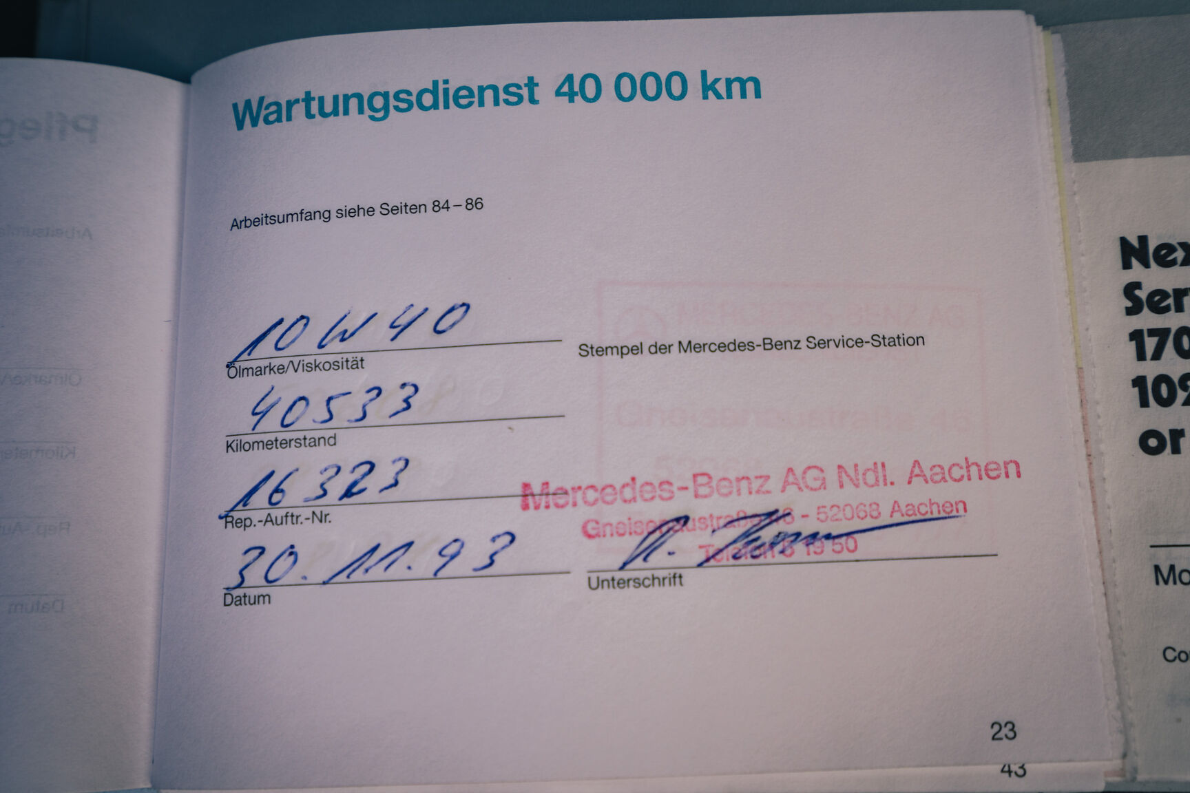 Documentation for 1992 Mercedes-Benz 500 SE (7)