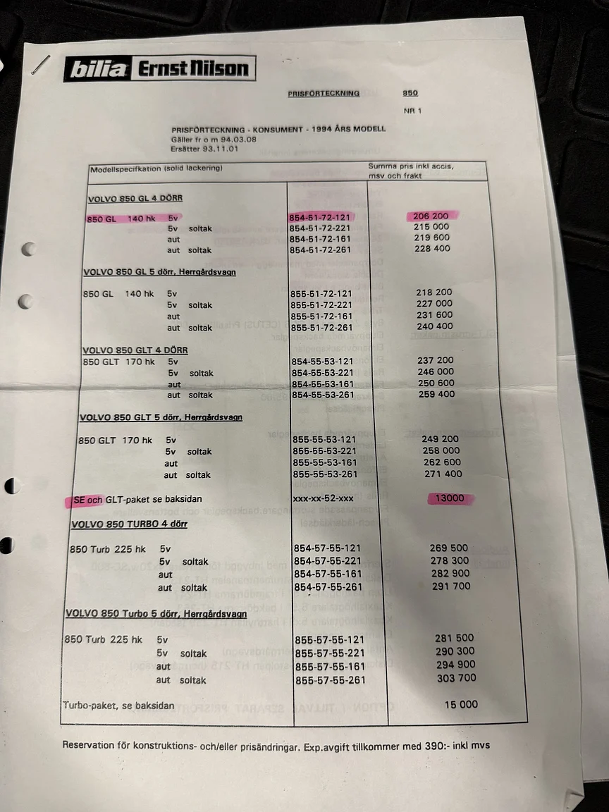 Dokumentation, 1994 Volvo 850 2.5 SE (16)