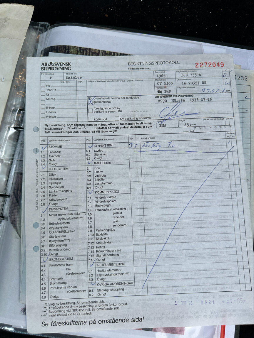 Documentation for 1965 Daimler 250 V8