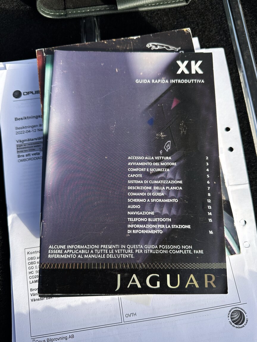 Dokumentation för 2009 Jaguar XK