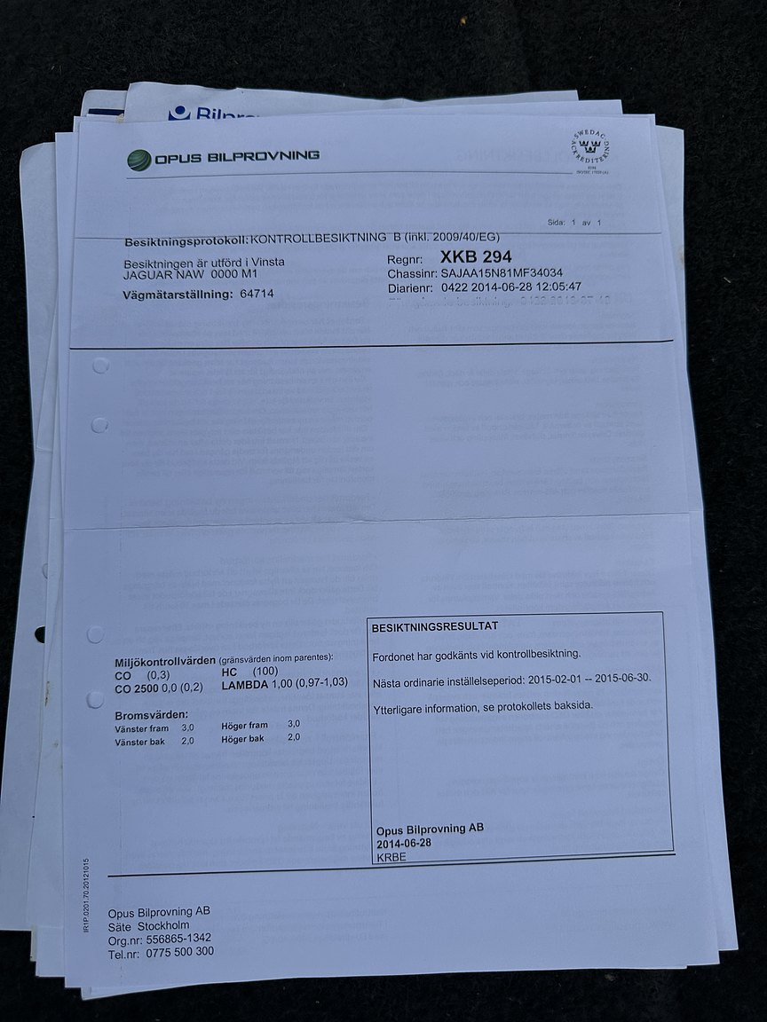Documentation for 2001 Jaguar XJR