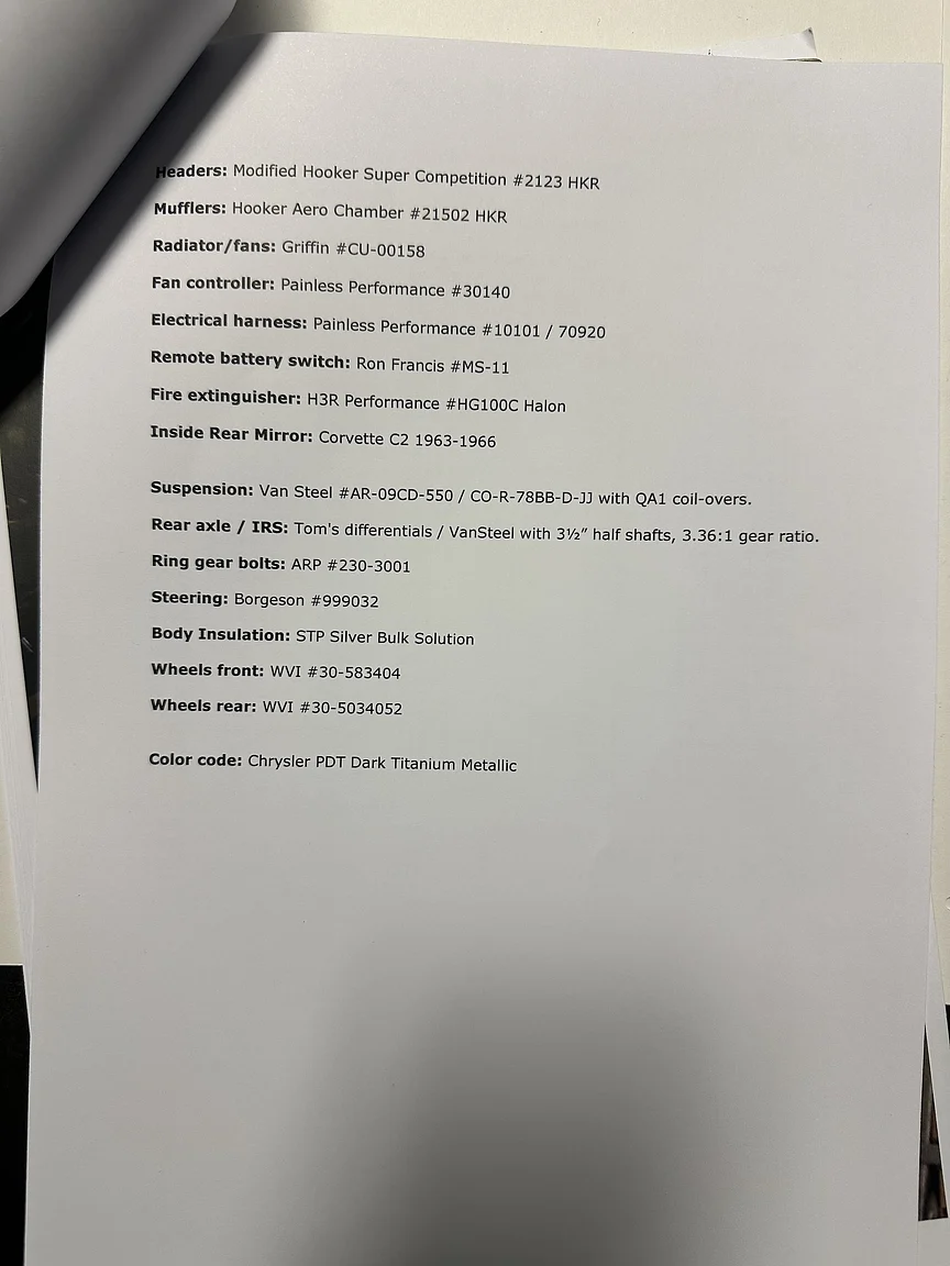 Dokumentation för 1971 Chevrolet Corvette Stingray Special 598 cui V8 795 hk (10)