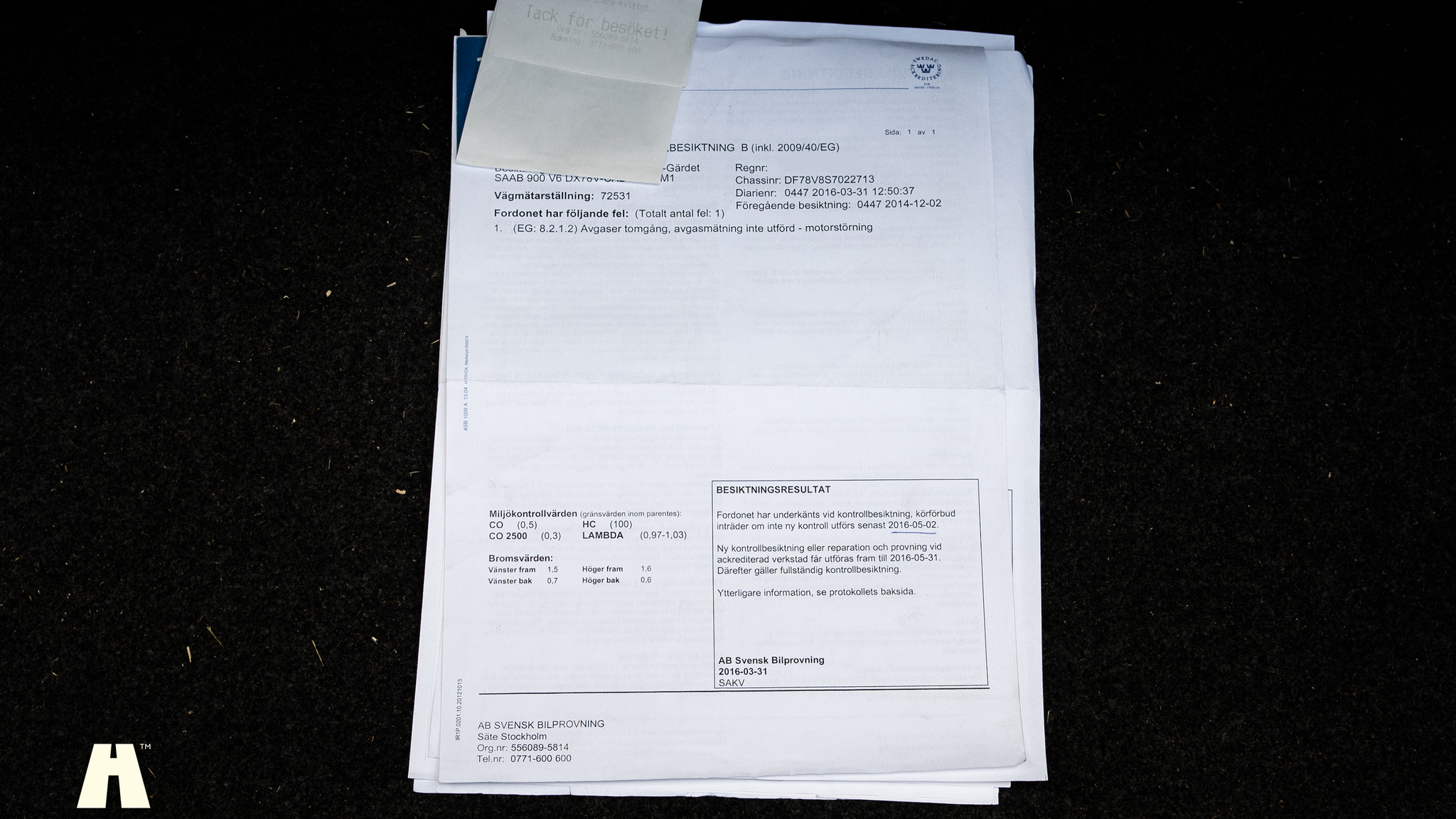 Dokumentation för 1995 SAAB 900 SE V6 Automat