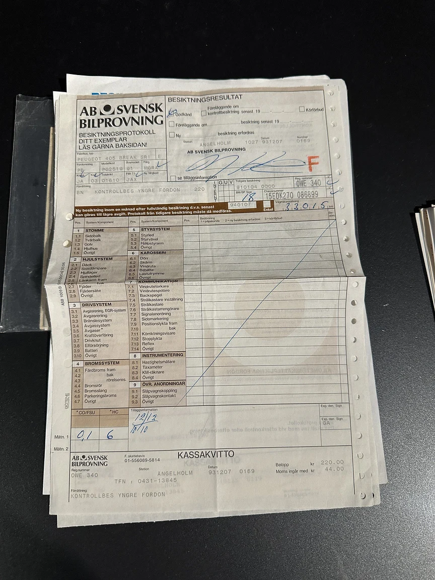 Documentation for 1991 Peugeot 405 Break SRI (1)