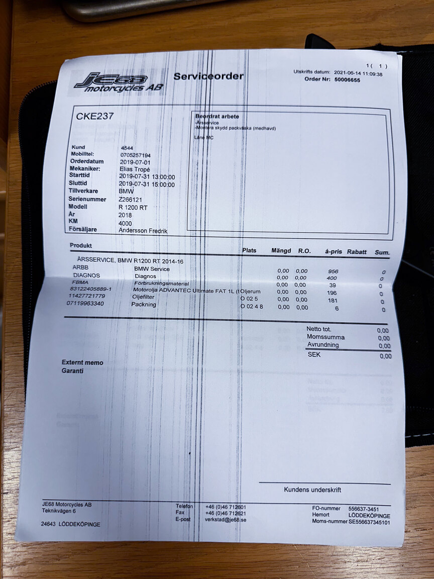 Dokumentation, 2018 BMW R 1200 RT