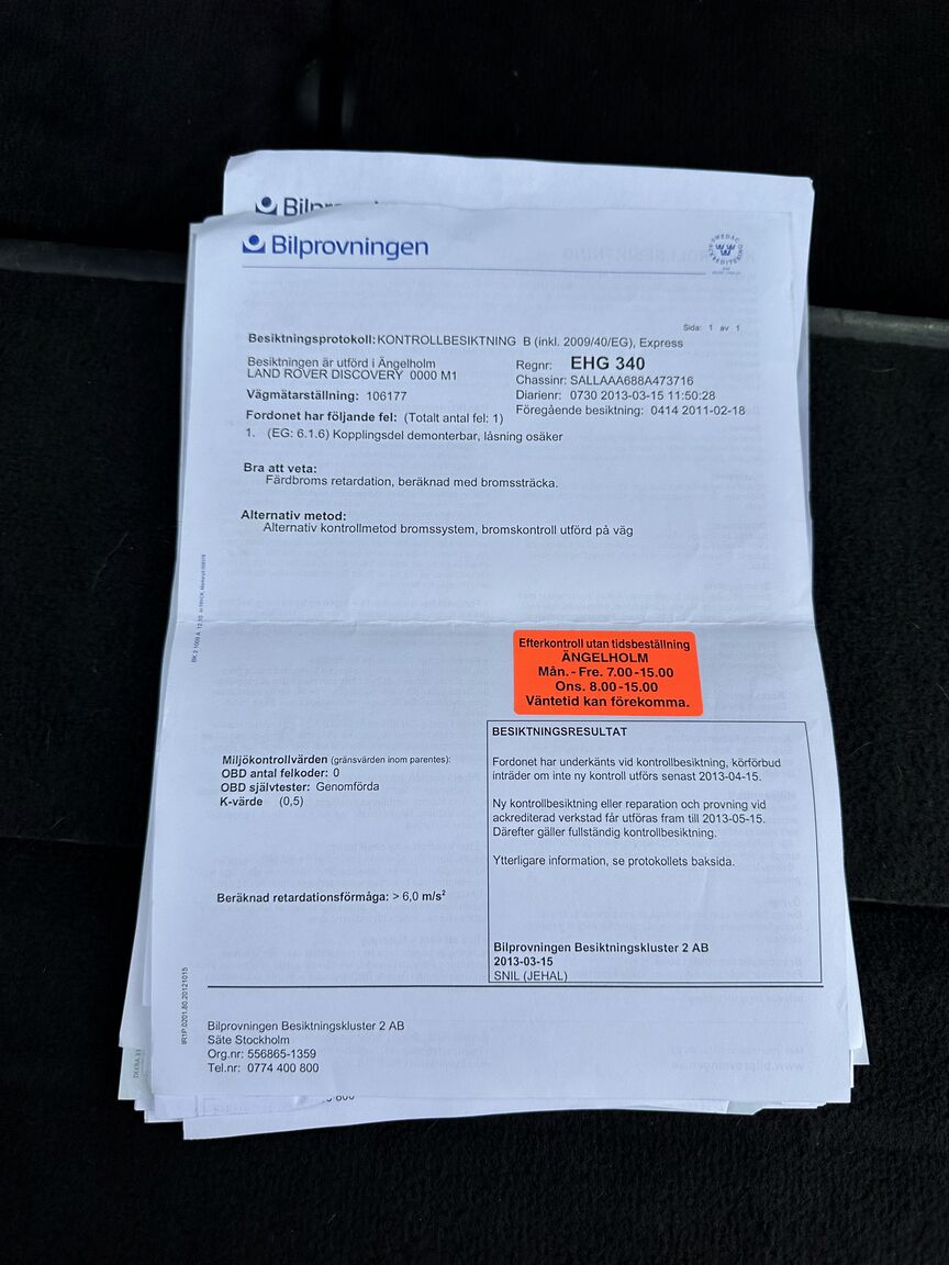 Dokumentation för 2008 Land Rover Discovery TDV6 SE