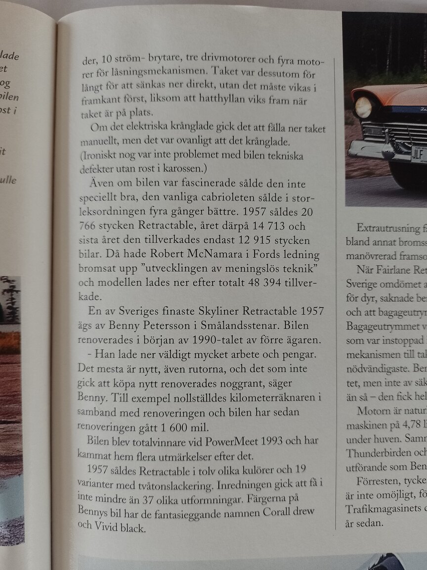 Dokumentation, 1957 Ford Fairlane 500 Skyliner Retract