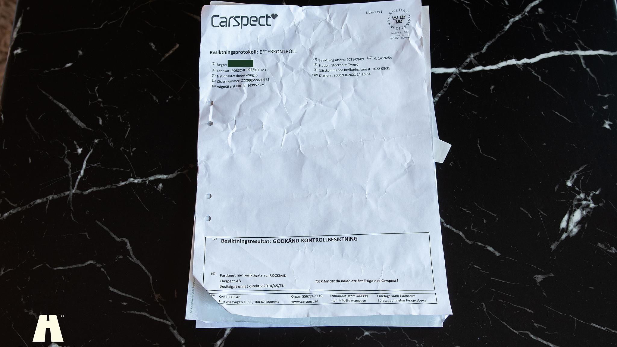 Documentation for 1998 Porsche 996 Carrera 2 “Clubsport”