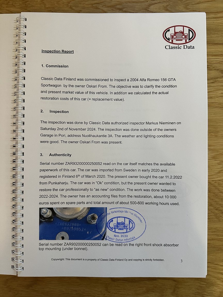 Documentation for 2004 Alfa Romeo 156 GTA