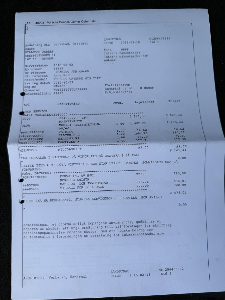 Dokumentation för 2013 Porsche Cayenne GTS