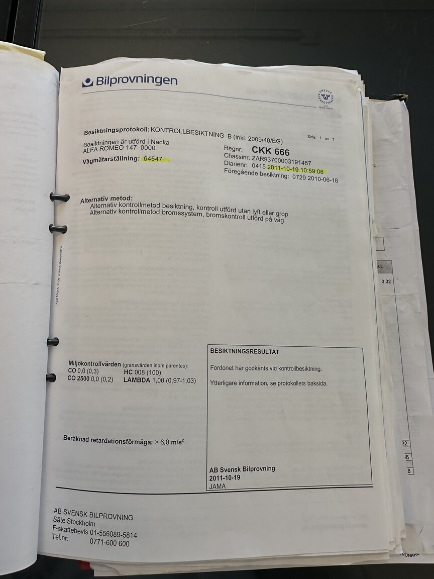 Dokumentation för 2003 Alfa Romeo 147 GTA