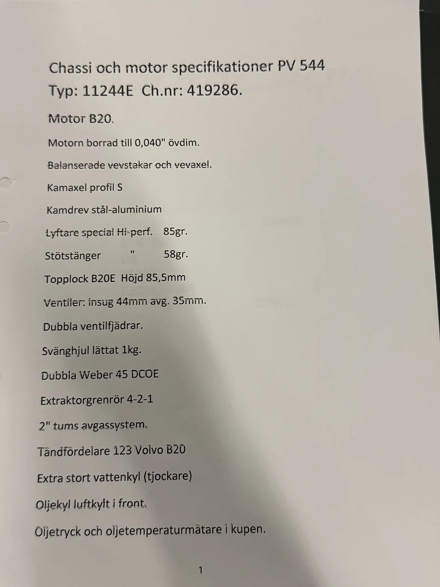 Dokumentation för 1964 Volvo PV544E Sport (3)