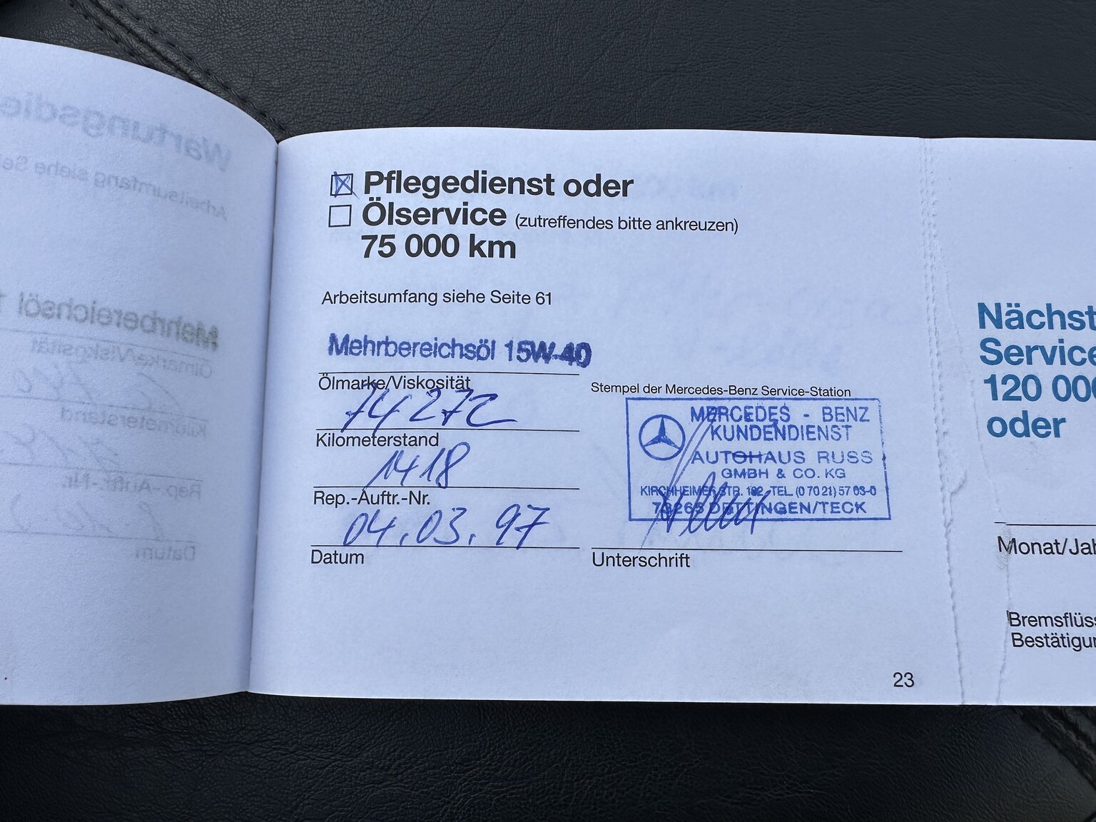 Dokumentation för 1995 Mercedes-Benz SL 500