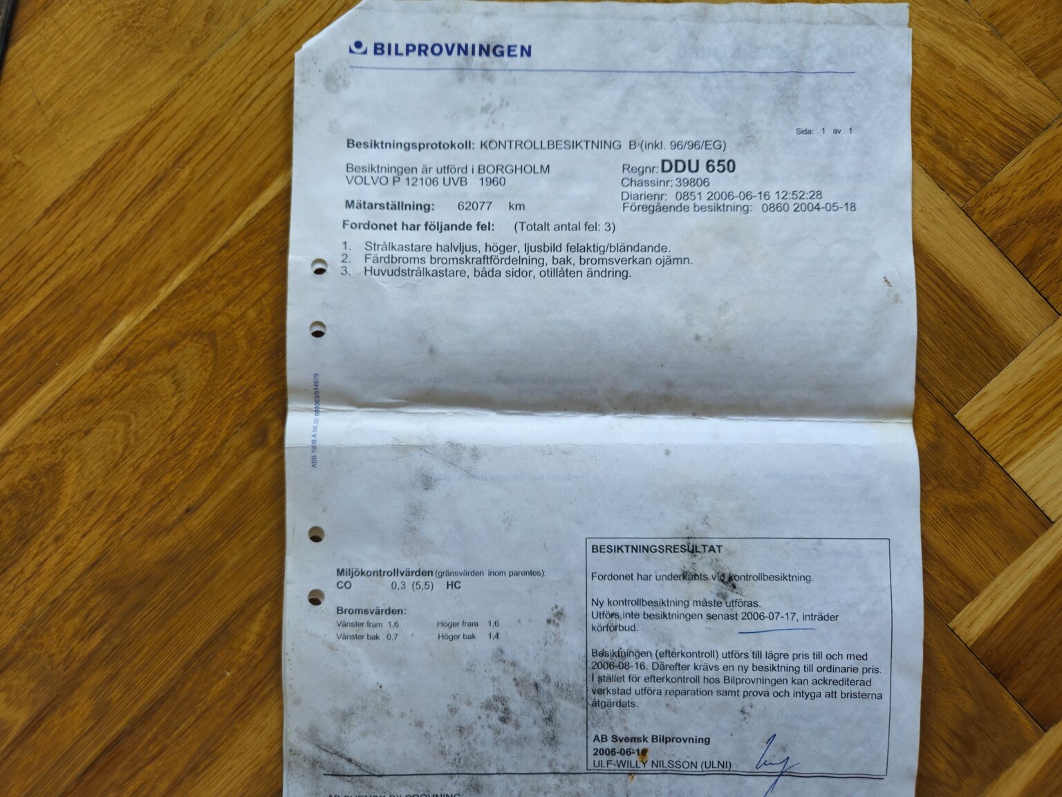 Dokumentation, 1960 Volvo Amazon 121 1.6