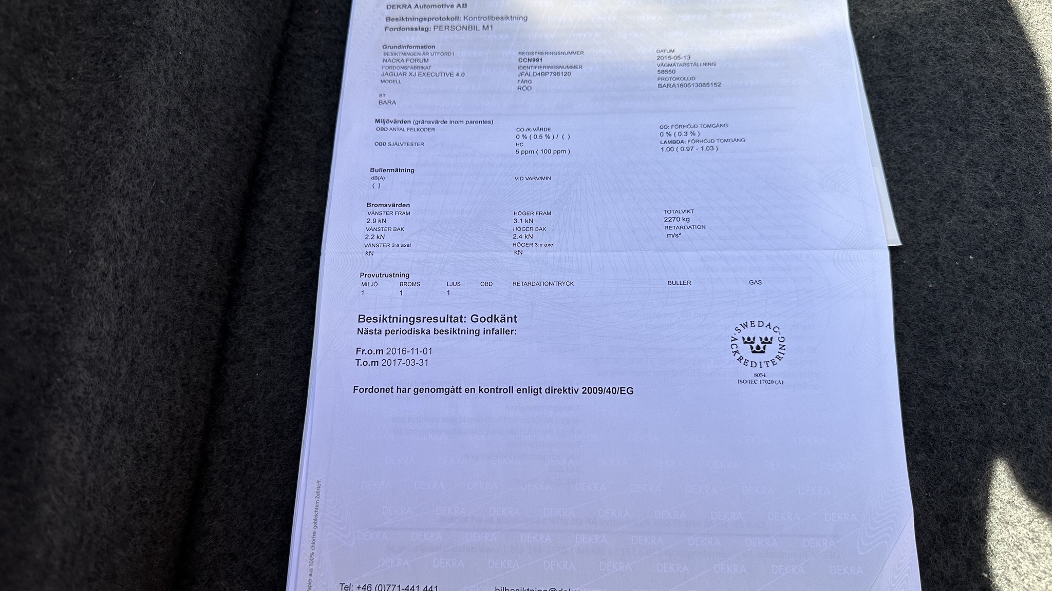 Dokumentation för 1997 Jaguar XJ 4.0 Executive