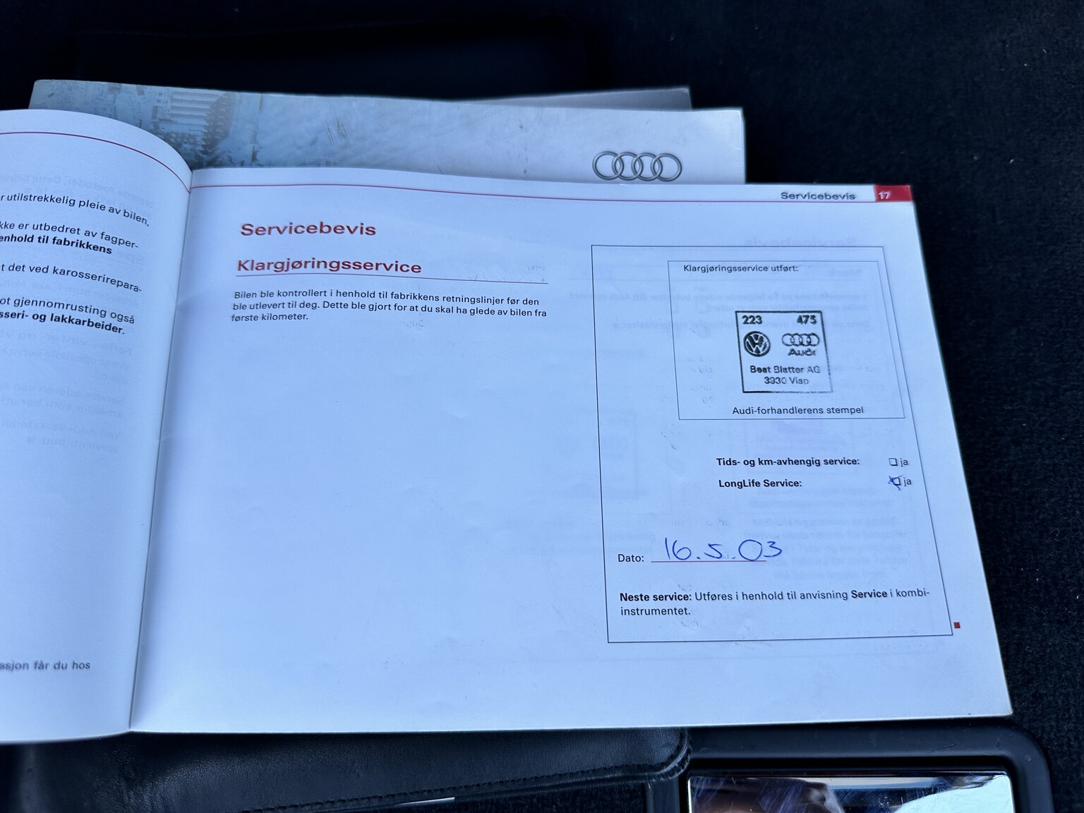 Documentation for 2003  Audi RS6 C5