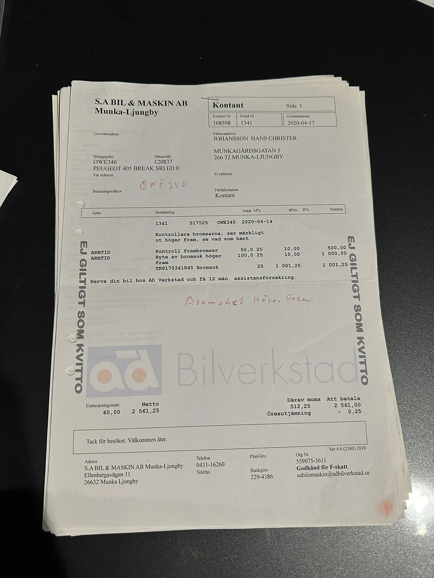 Documentation for 1991 Peugeot 405 Break SRI (12)