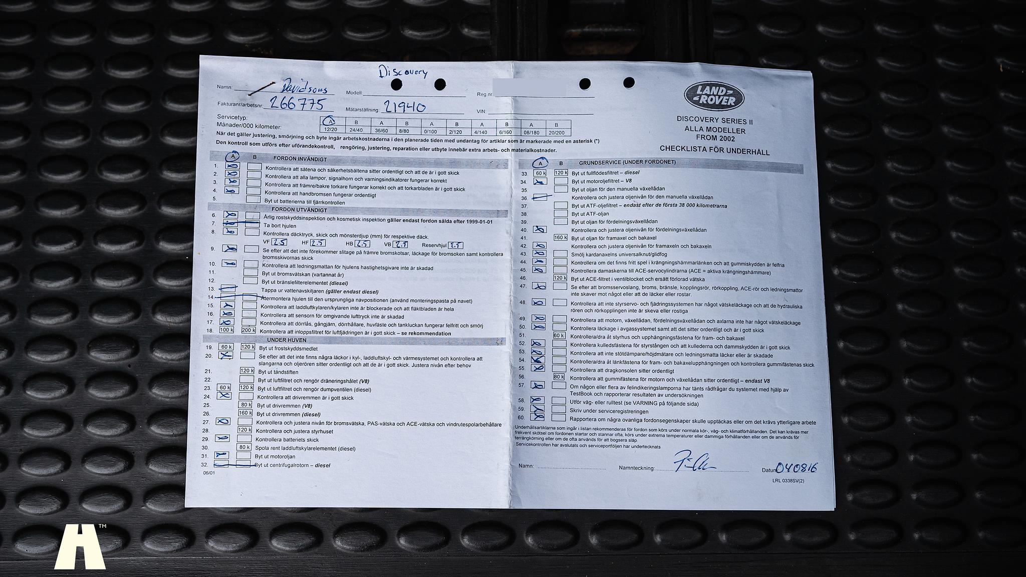 Documentation for 2003 Land Rover Discovery II, 2003