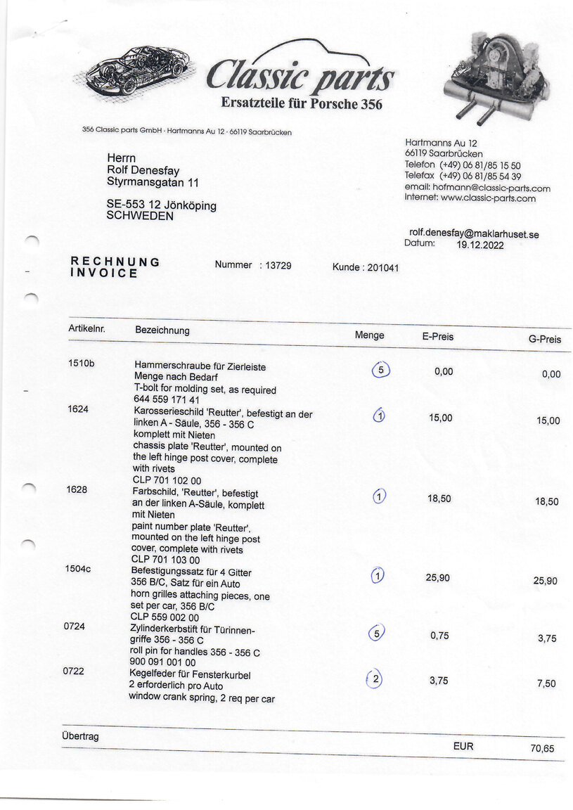 Dokumentation för 1964 Porsche 356 C (6)
