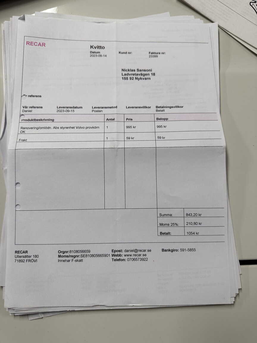 Documentation for 2000 Volvo V70 XC