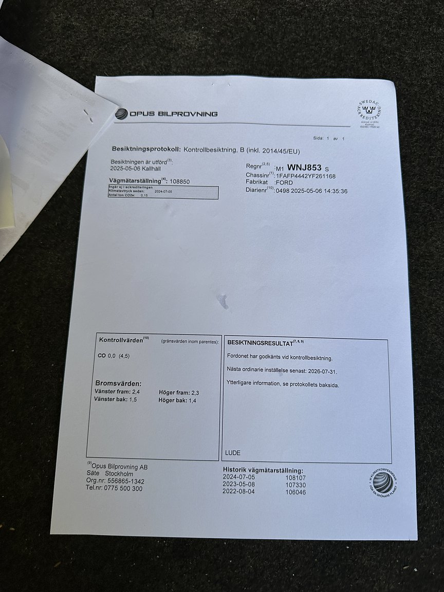 Dokumentation för 2000 Ford Mustang Convertible 3.8 V6 Automat