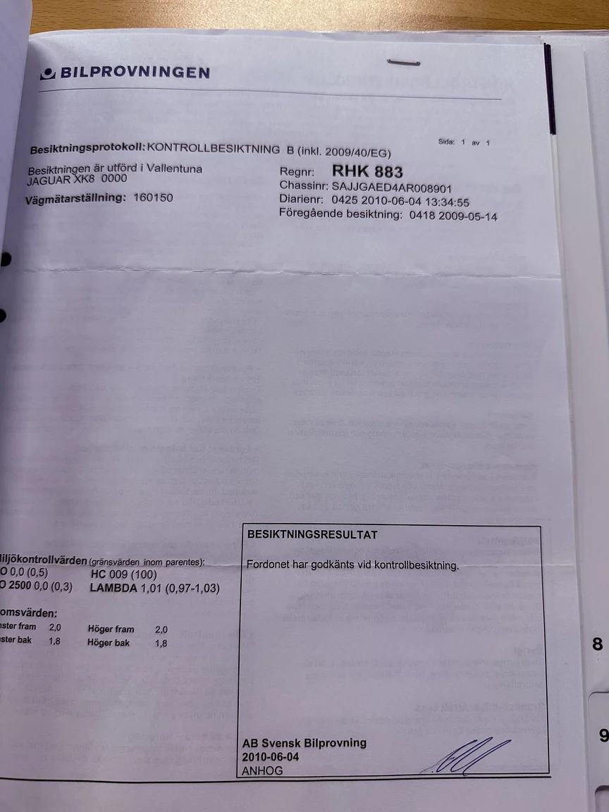 Dokumentation för 1997 Jaguar XK8 (50)